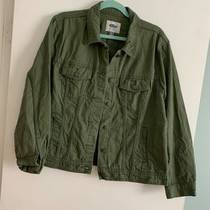 Green denim jacket